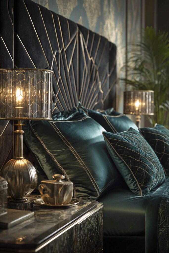 Dramatic Black Velvet and Brass Elegance