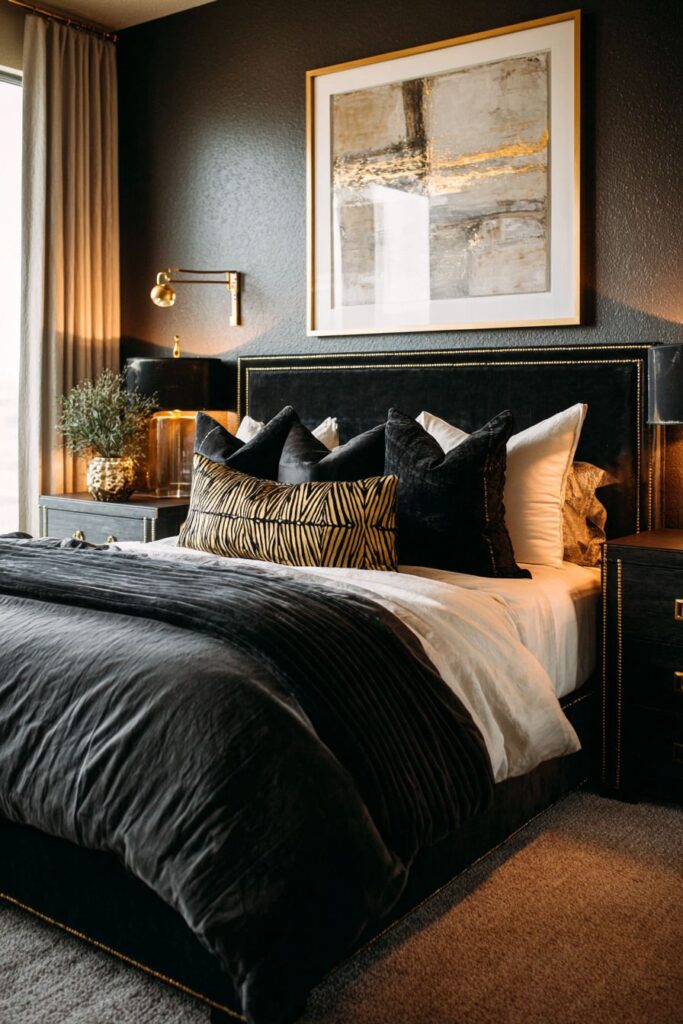 Luxurious Velvet and Brass Elegance