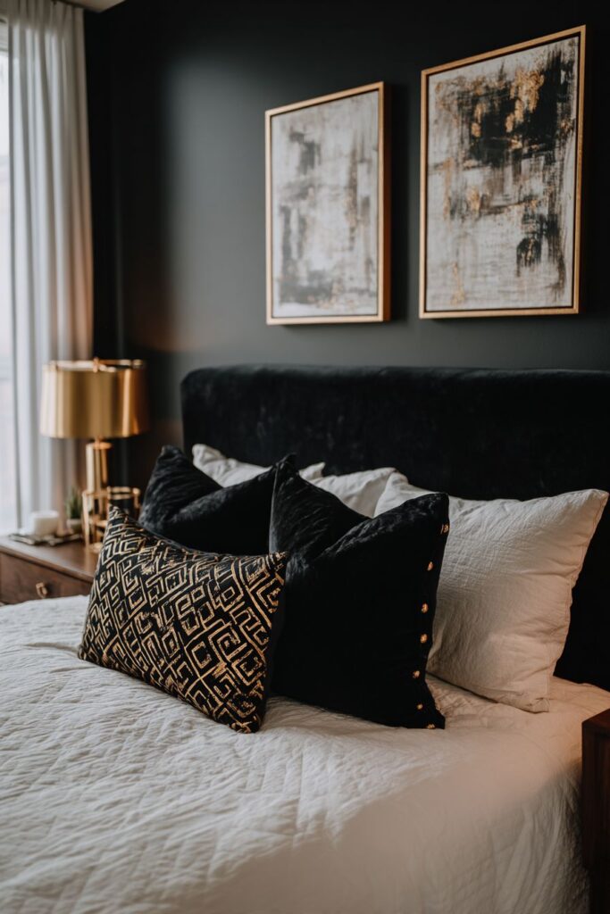 Luxurious Velvet and Brass Elegance