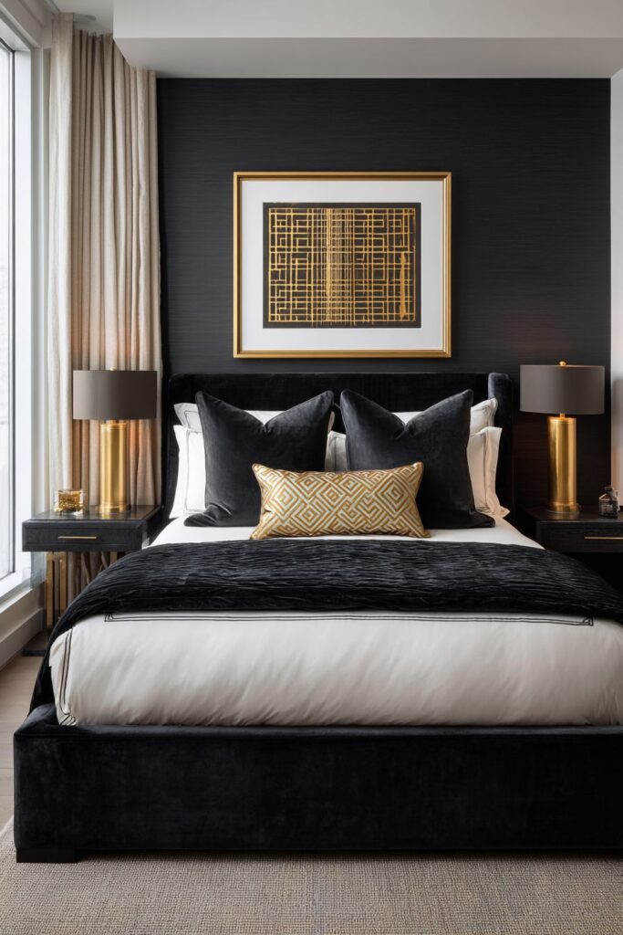 Luxurious Velvet and Brass Elegance