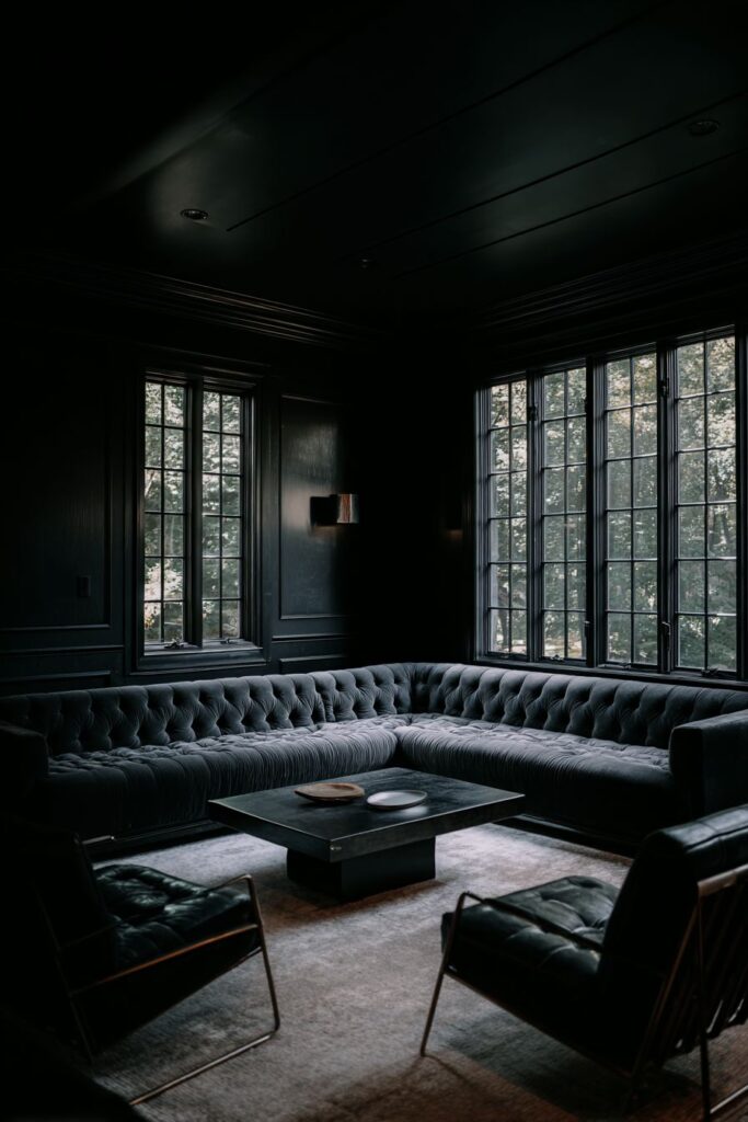 Sophisticated Charcoal Velvet Sectional Centerpiece