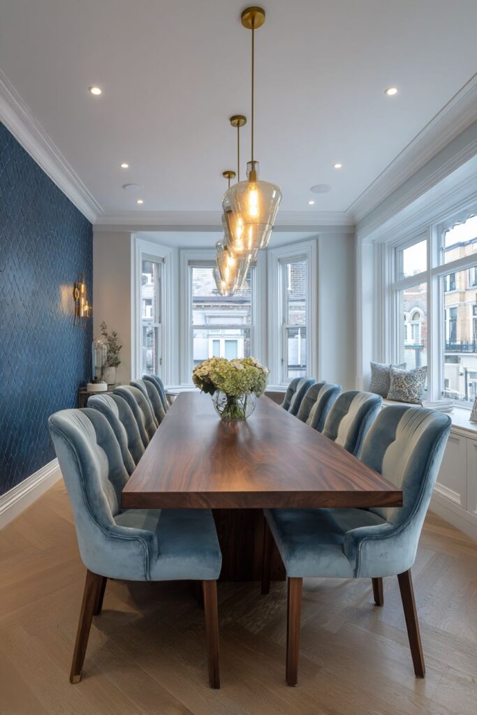 Sophisticated Navy Blue Accent Wall Elegance