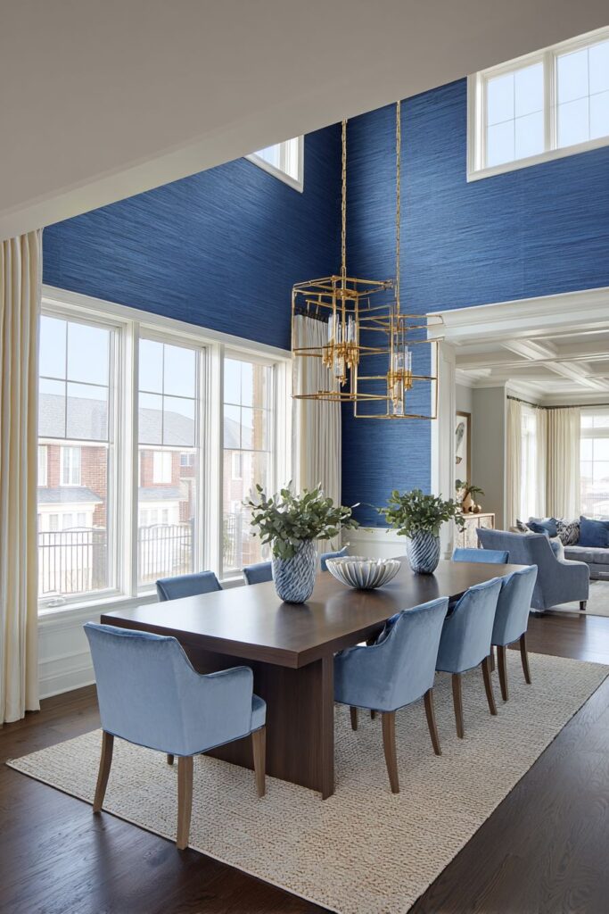 Sophisticated Navy Blue Accent Wall Elegance