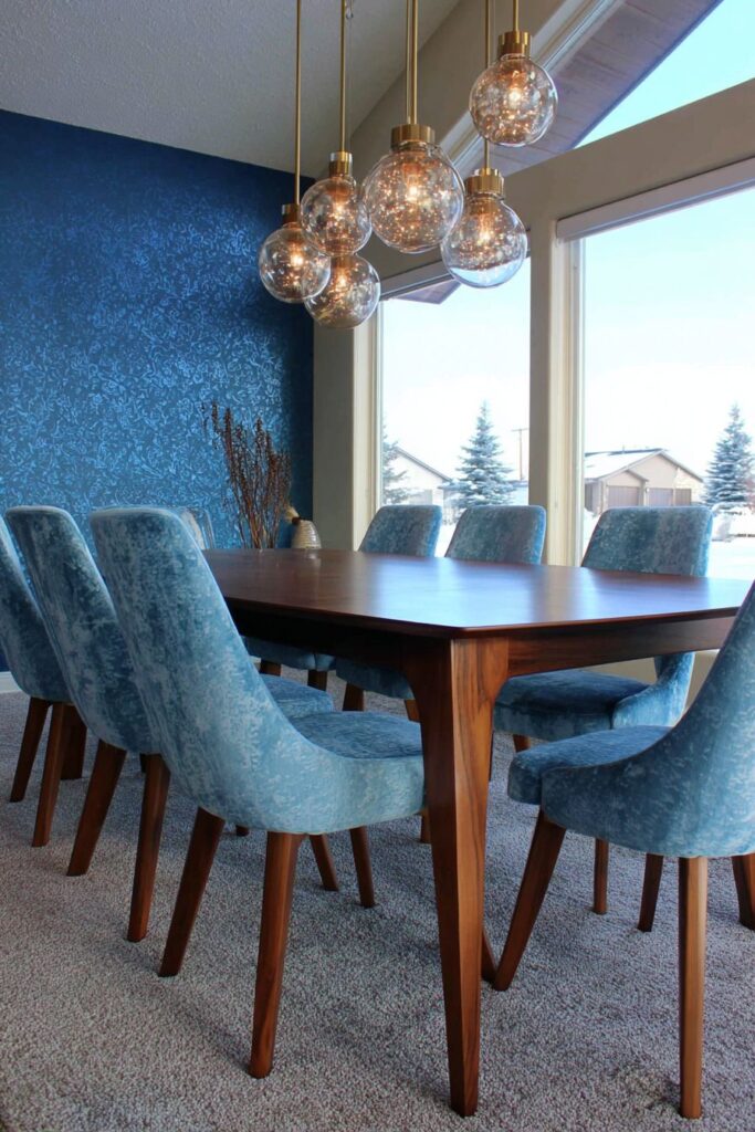 Sophisticated Navy Blue Accent Wall Elegance