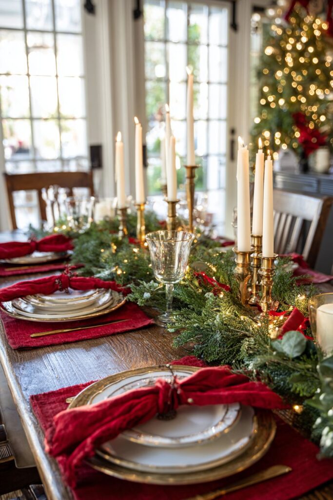 Traditional Christmas Elegance with Rich Red and Gold