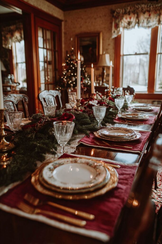 Traditional Christmas Elegance with Rich Red and Gold