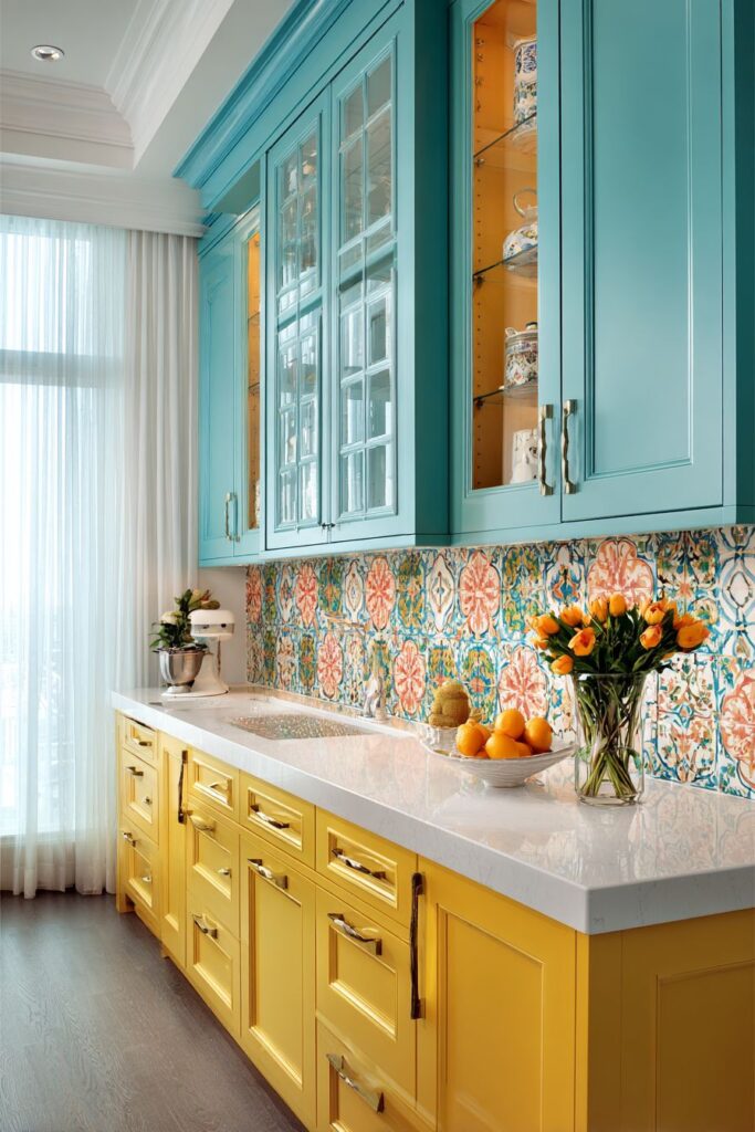 Energetic Two-Tone Cabinet Drama