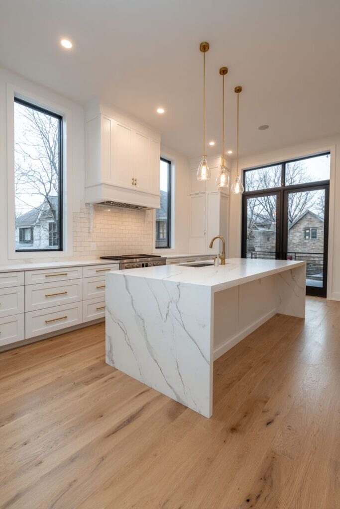 Luxurious Marble Island Centerpiece