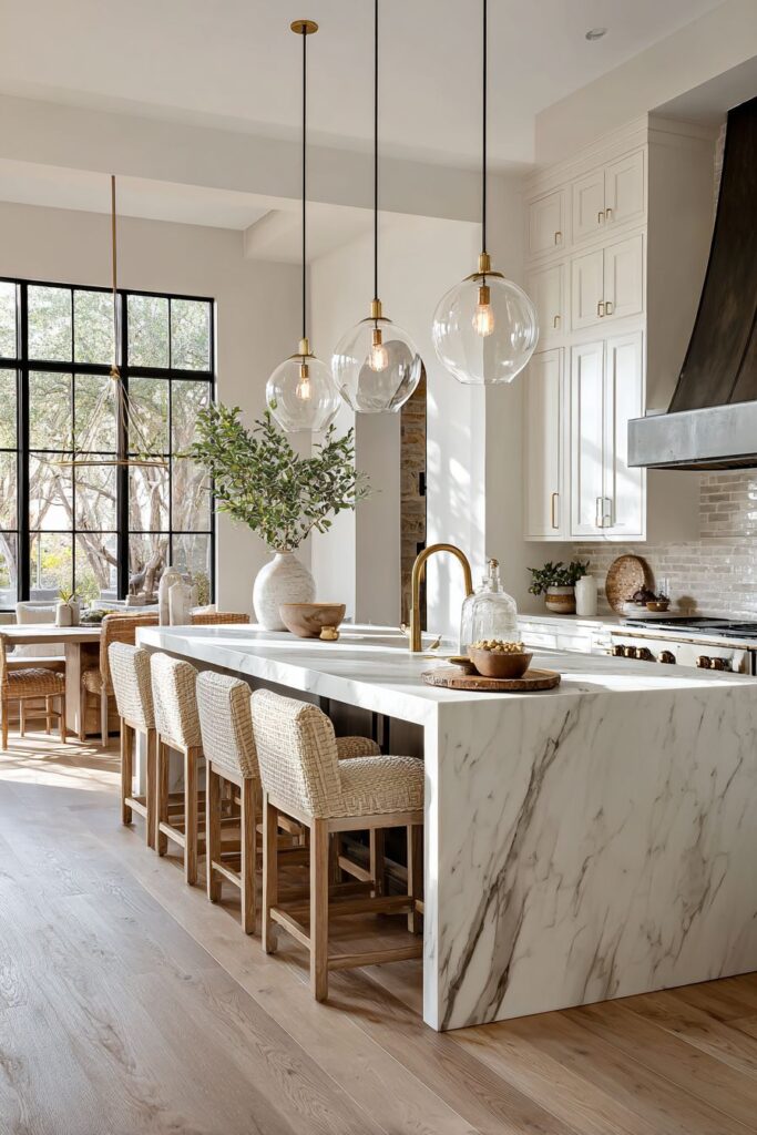 Luxurious Marble Island Centerpiece