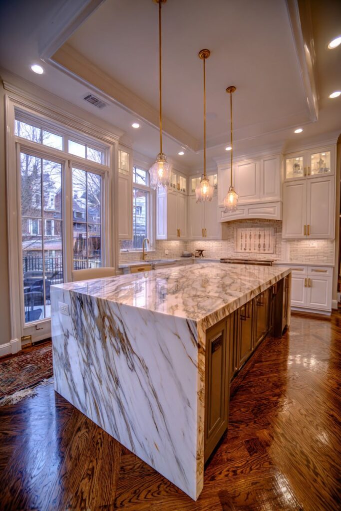 Luxurious Marble Island Centerpiece