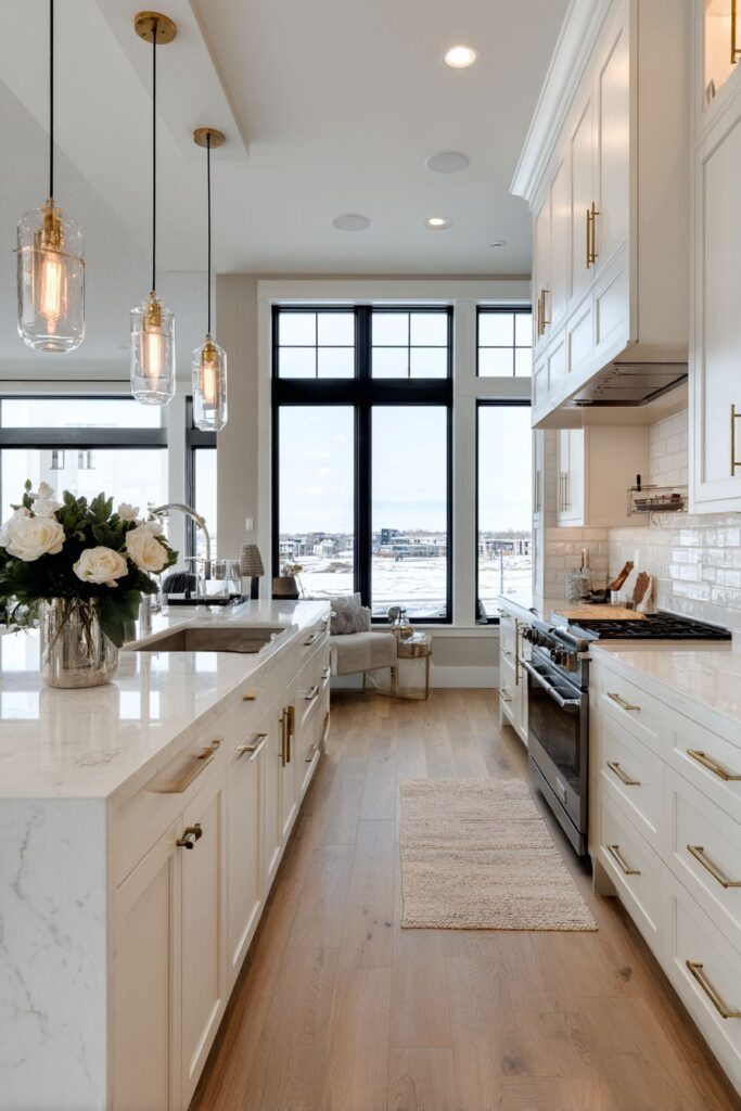 Luxurious Marble Island Centerpiece