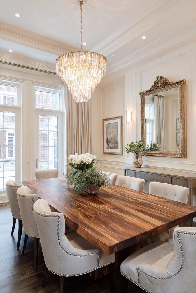 Walnut Elegance with Velvet Sophistication