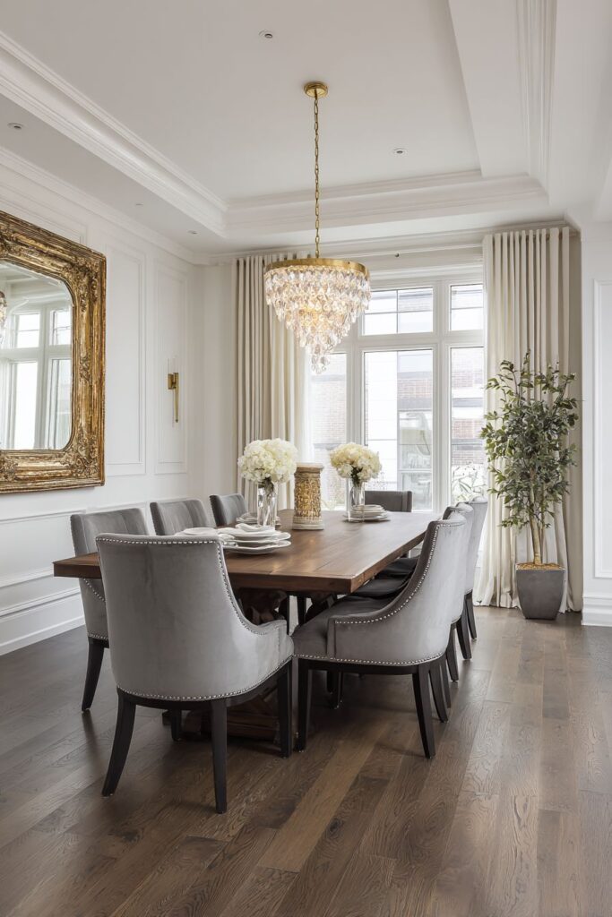 Walnut Elegance with Velvet Sophistication