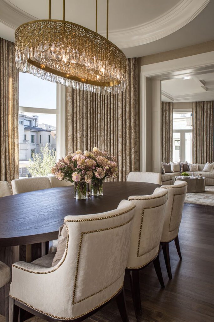 Crystal Chandelier Elegance with Gold Metalwork