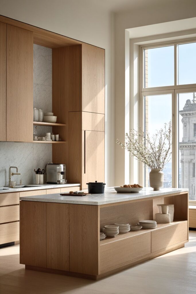 Clean White Oak Cabinetry with Integrated Harmony