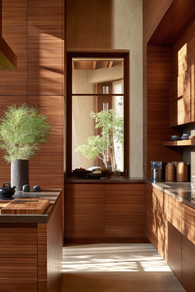 Clean Minimalist Cabinetry with Natural Light Wood