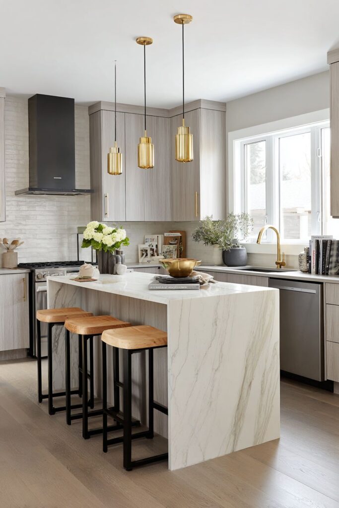 Modern Waterfall Quartz Elegance