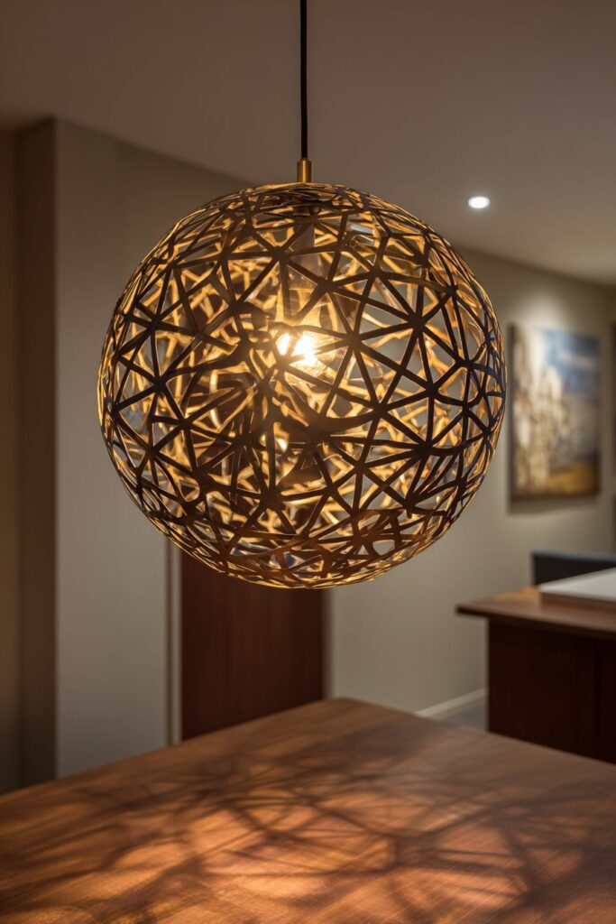 Contemporary Brass and Black Geometric Excellence