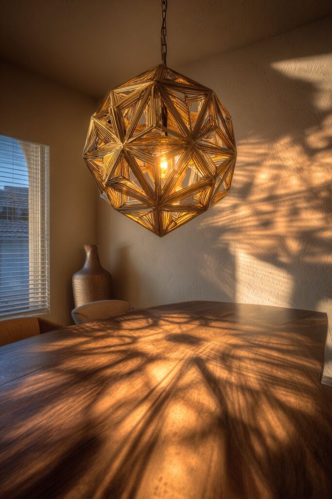 Contemporary Brass and Black Geometric Excellence