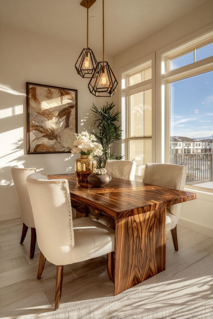 Contemporary Brass and Black Geometric Excellence