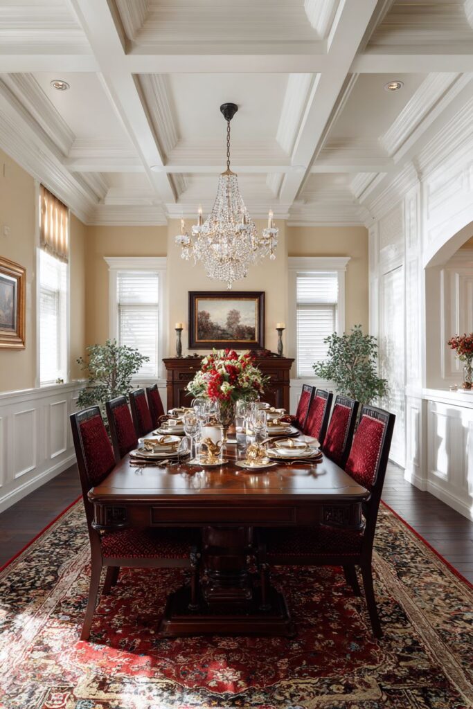 Classic Mahogany Elegance with Crystal Grandeur