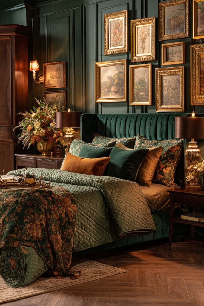 Emerald Elegance with Velvet Opulence