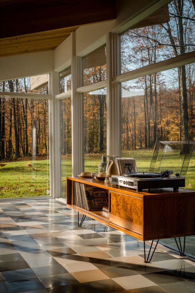 Horizontal Elegance with Floor-to-Ceiling Windows
