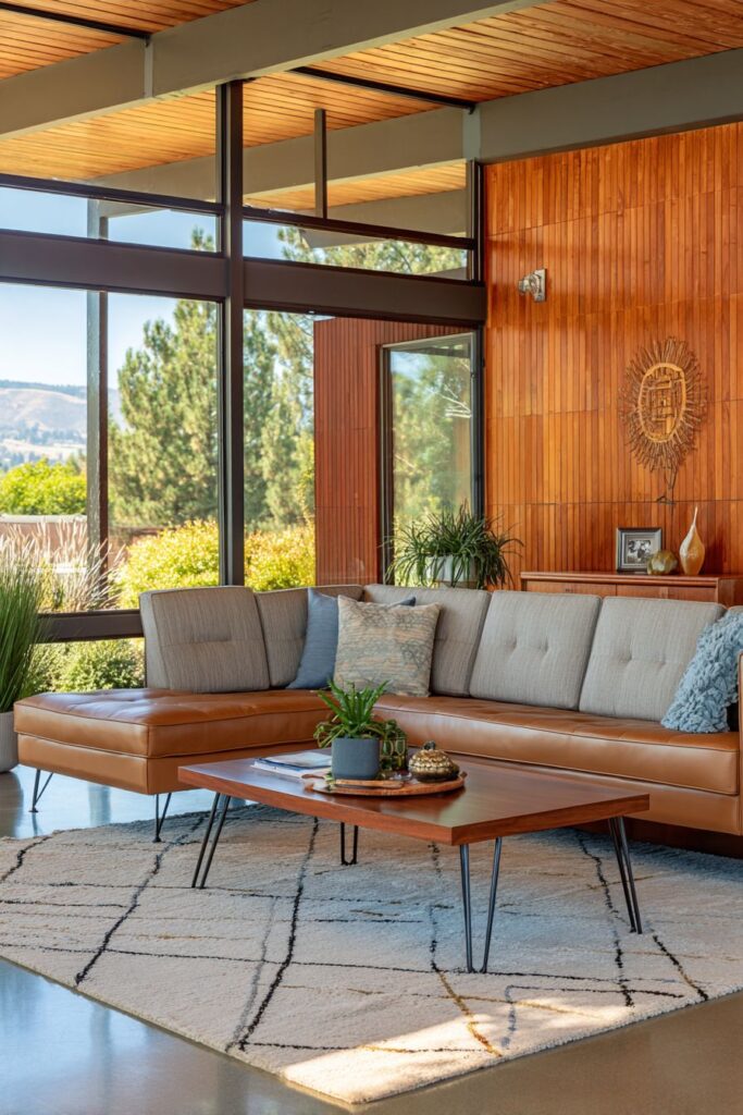 Rich Cognac Leather and Walnut Warmth