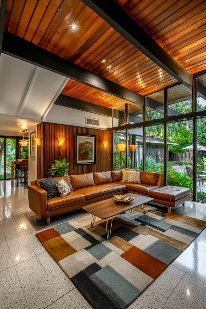 Rich Cognac Leather and Walnut Warmth