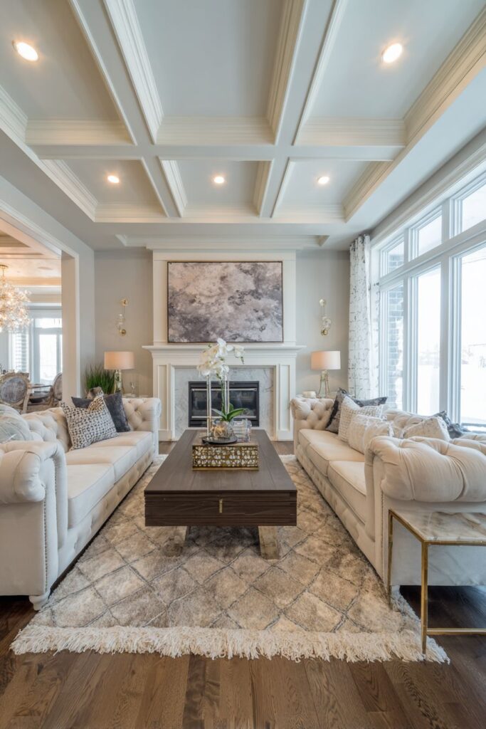 Sophisticated Cream Velvet Elegance with Brass Accents