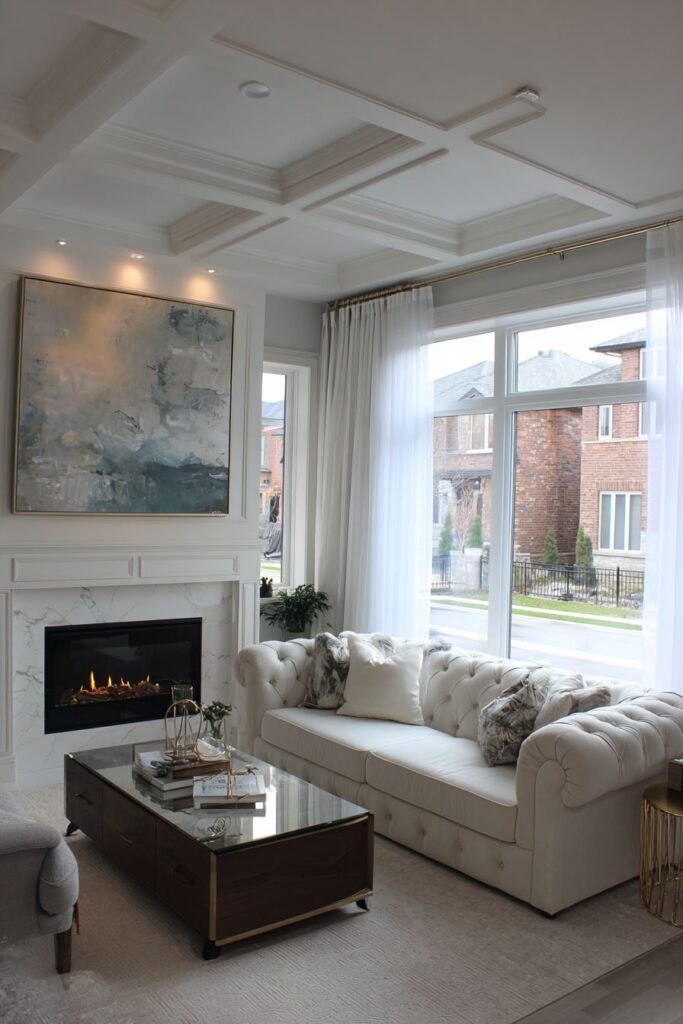 Sophisticated Cream Velvet Elegance with Brass Accents