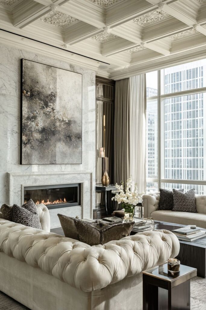 Sophisticated Cream Velvet Elegance with Brass Accents