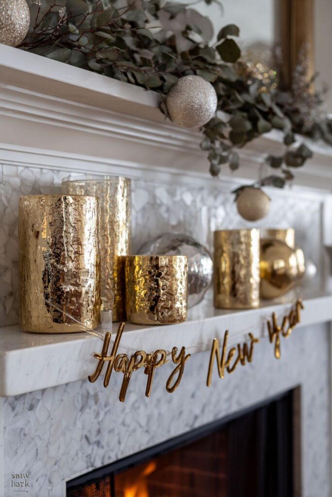 Sophisticated Metallic Mantelpiece Magic