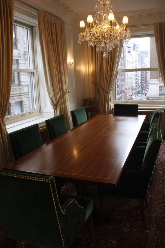 Rich Mahogany Elegance with Forest Green Accents