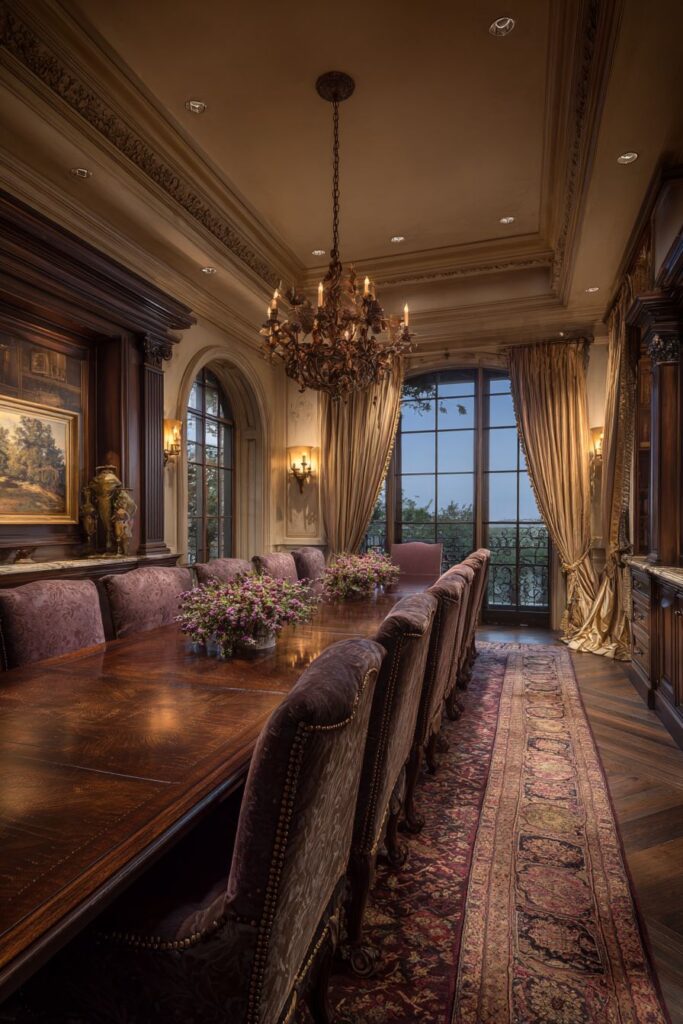 Rich Mahogany Elegance with Forest Green Accents