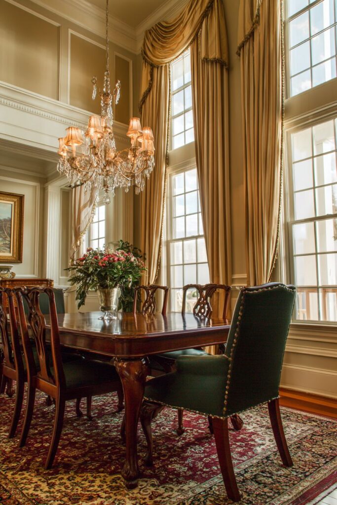 Rich Mahogany Elegance with Forest Green Accents