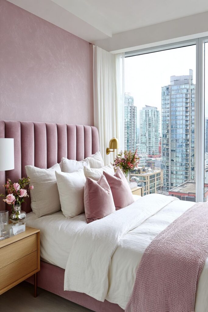 Soft Blush Elegance with Velvet Textures