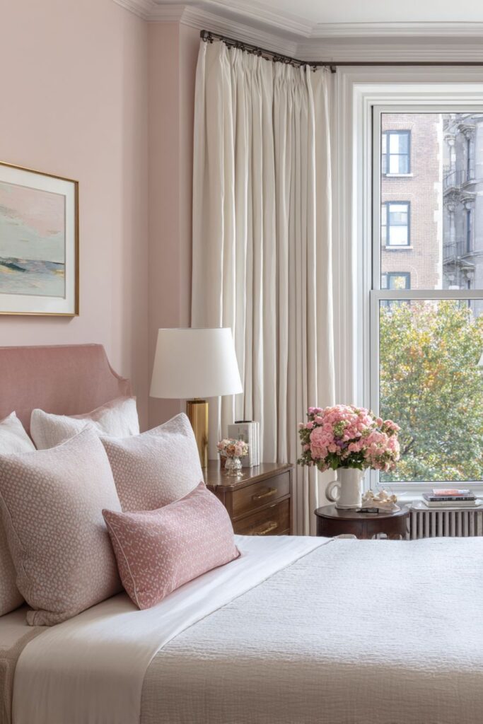 Soft Blush Elegance with Velvet Textures