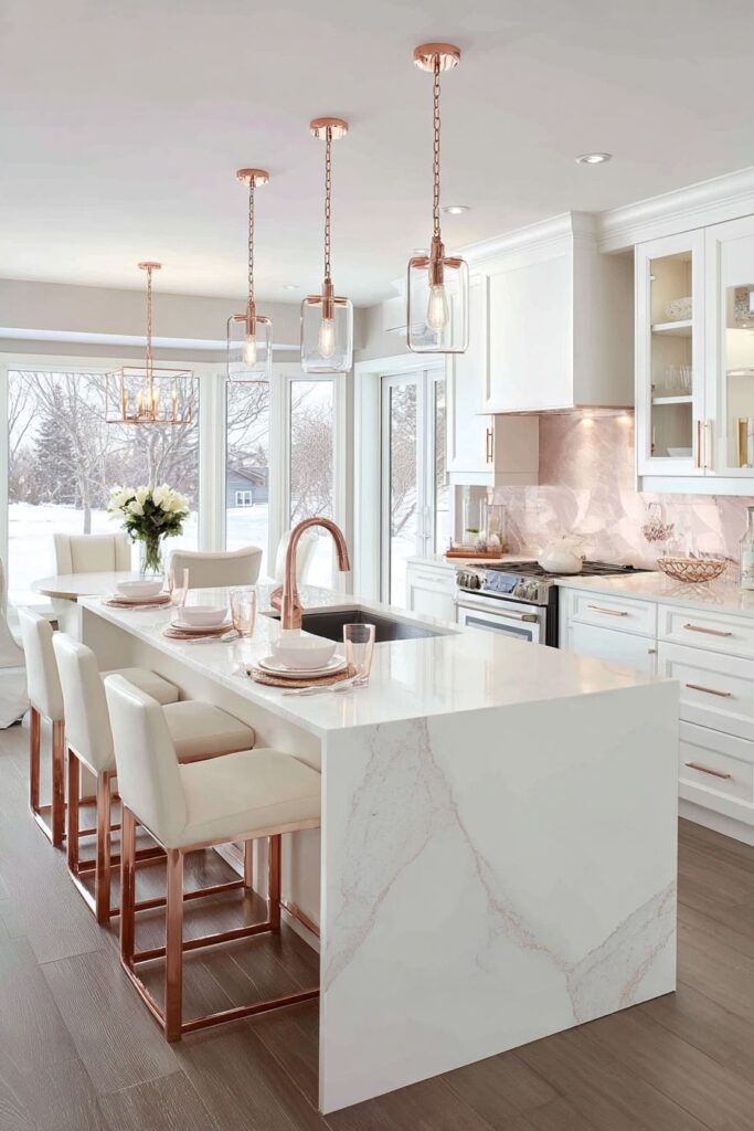 Modern Elegance with White Shaker Cabinets