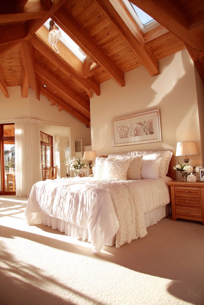 Exposed Beam Serenity with Skylight Drama
