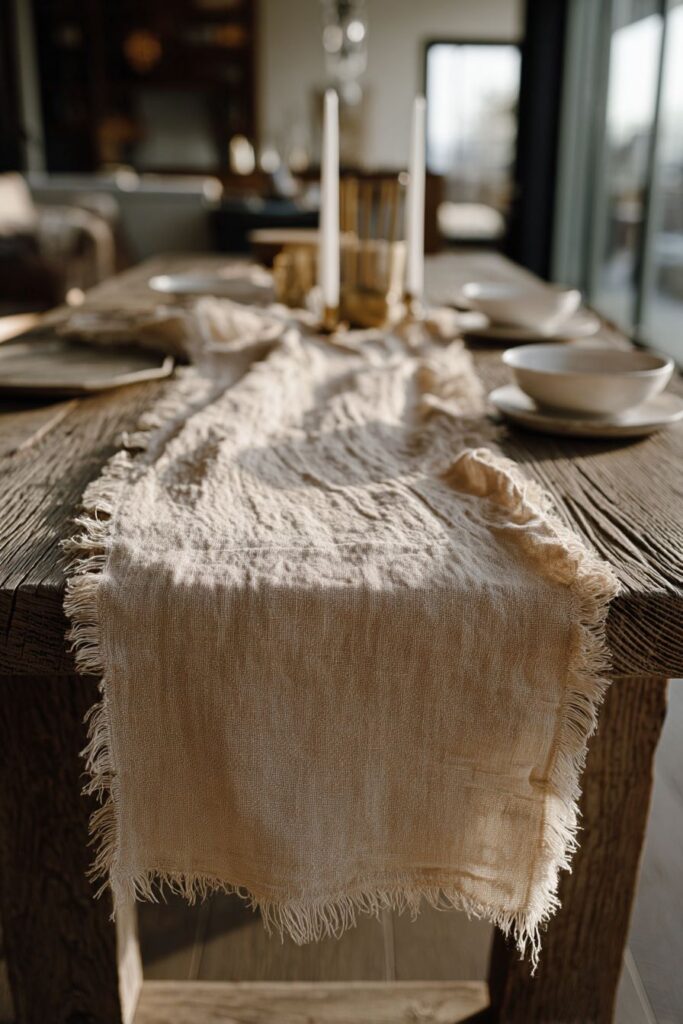 Elegant Linen in Sage Green Farmhouse Style