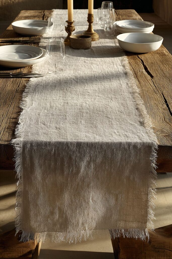 Elegant Linen in Sage Green Farmhouse Style