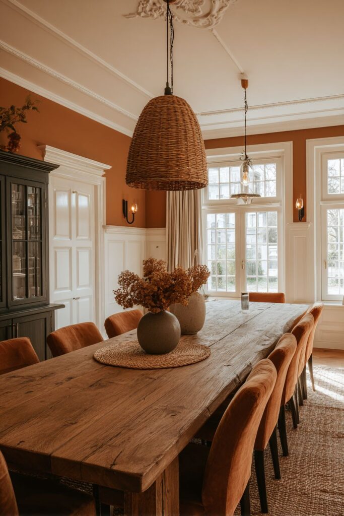 Warm Rustic Wooden Dining Room Haven