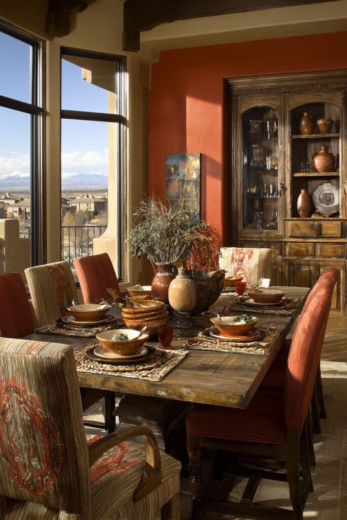 Warm Rustic Wooden Dining Room Haven