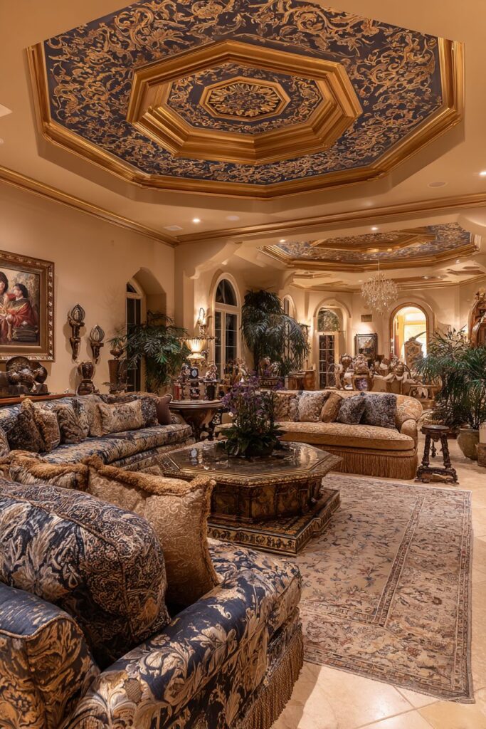 Hand-Painted Wooden Ceiling Grandeur