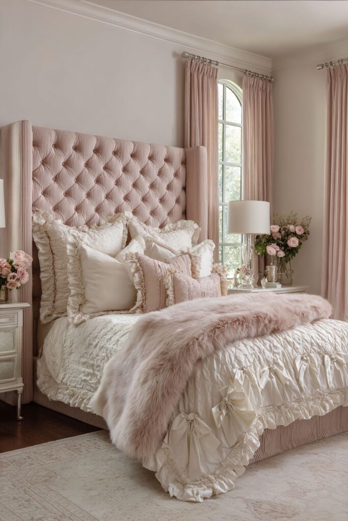 Monochromatic Pink Luxury with Channel-Tufted Drama