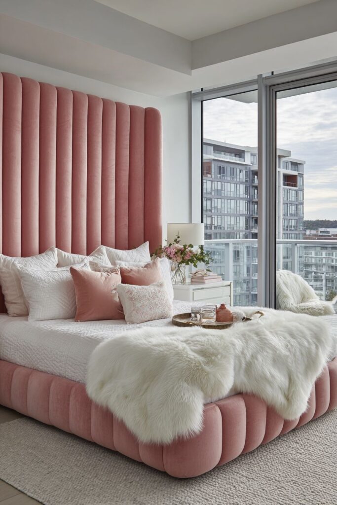 Monochromatic Pink Luxury with Channel-Tufted Drama