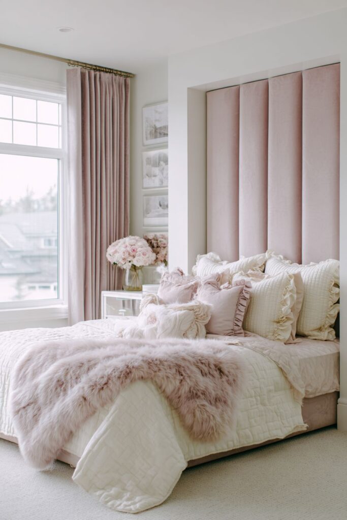 Monochromatic Pink Luxury with Channel-Tufted Drama