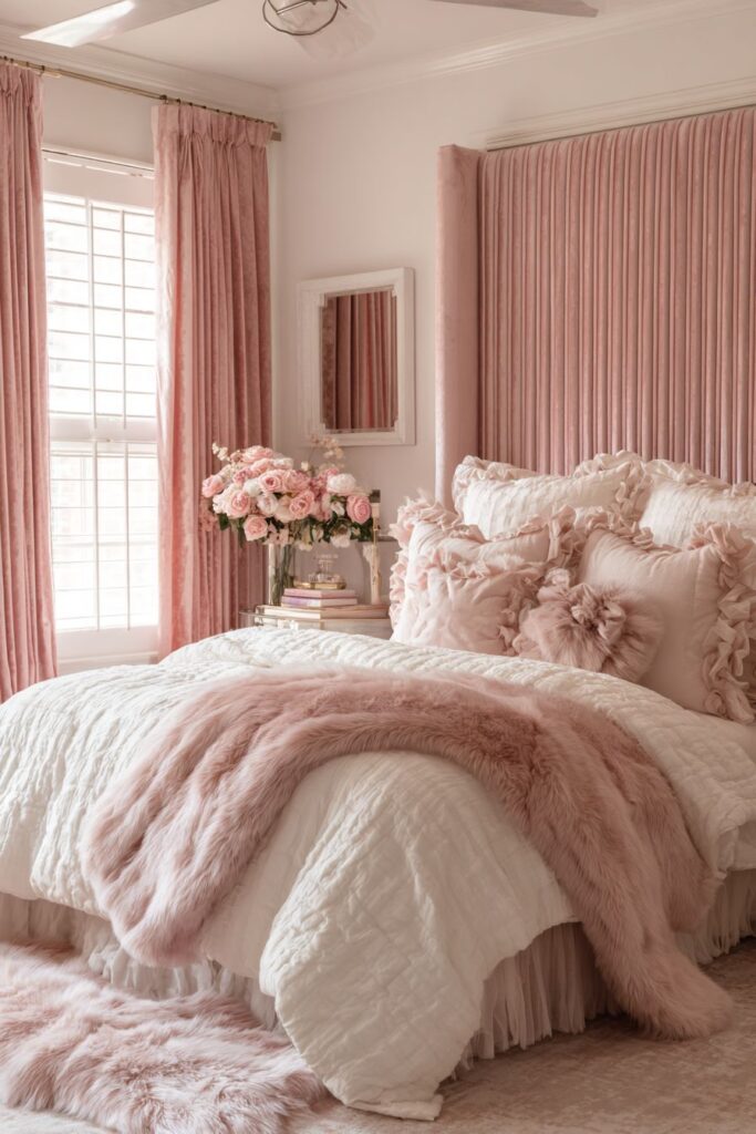 Monochromatic Pink Luxury with Channel-Tufted Drama