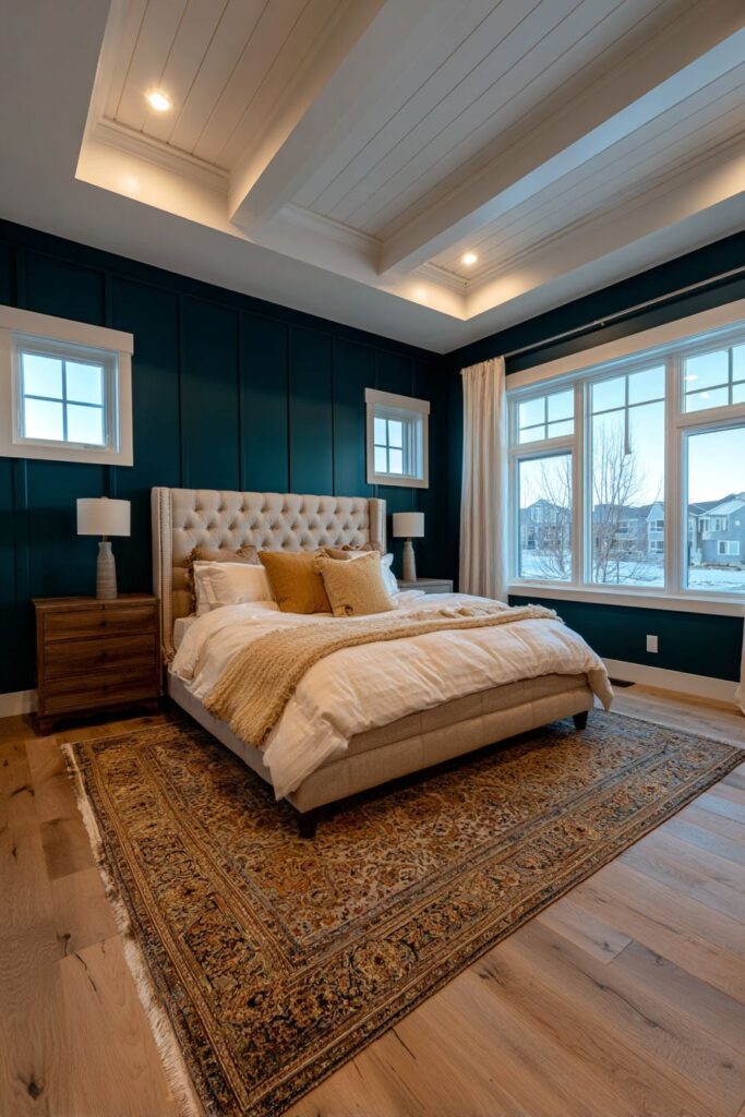 Farmhouse Teal Shiplap Feature Wall